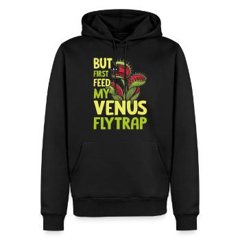 Venusfliegenfalle Karnivore Pflanze Design - Männer Premium Bio Hoodie - Schwarz - Vorne - Nico (187cm)