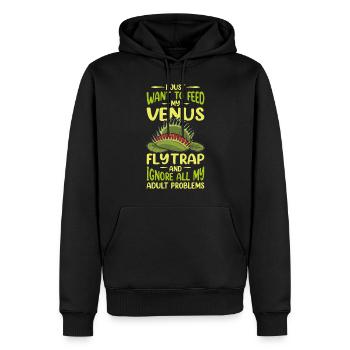 Venusfliegenfalle Karnivore Pflanze Design - Männer Premium Bio Hoodie - Schwarz - Vorne - Nico (187cm)
