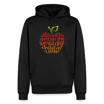 Teachers Change The World One Child At A Time - Men’s Premium Organic Hoodie - black - Front - Nico (187cm)