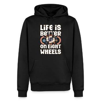 Roller Skating Skate Life Is Better On Wheels Gift - Männer Premium Bio Hoodie - Schwarz - Vorne - Nico (187cm)