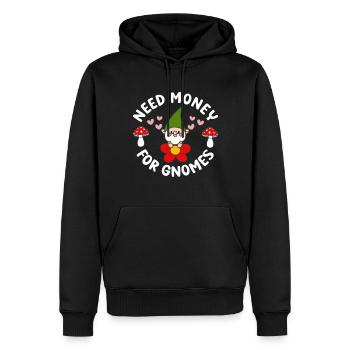 Need Money For Gnomes Funny Gardening Gnome - Männer Premium Bio Hoodie - Schwarz - Vorne - Nico (187cm)