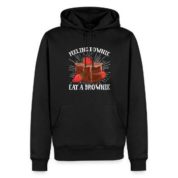 Pastry Lover Feeling Downie Eat Brownie Cute Gift - Männer Premium Bio Hoodie - Schwarz - Vorne - Nico (187cm)
