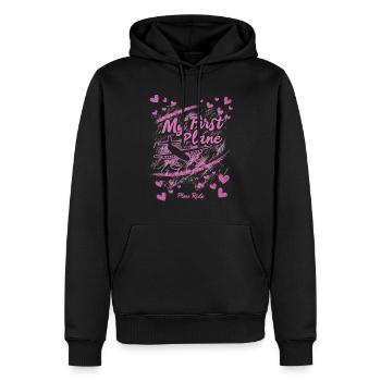 Meine Erste Flugreise Erstes Mal Fliegen - Männer Premium Bio Hoodie - Schwarz - Vorne - Nico (187cm)