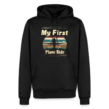 Meine Erste Flugreise Erstes Mal Fliegen - Männer Premium Bio Hoodie - Schwarz - Vorne - Nico (187cm)