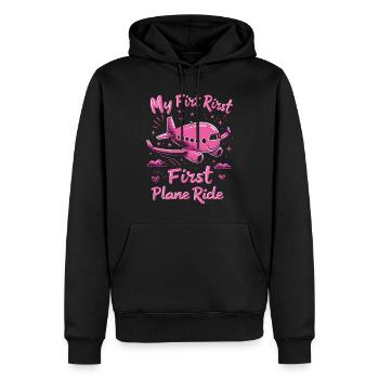 Meine Erste Flugreise Erstes Mal Fliegen - Männer Premium Bio Hoodie - Schwarz - Vorne - Nico (187cm)