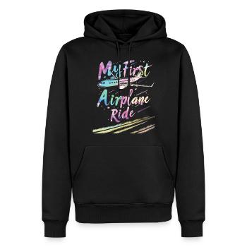 Meine Erste Flugreise Erstes Mal Fliegen - Männer Premium Bio Hoodie - Schwarz - Vorne - Nico (187cm)