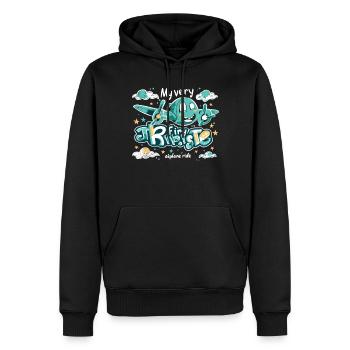 Meine Erste Flugreise Erstes Mal Fliegen - Männer Premium Bio Hoodie - Schwarz - Vorne - Nico (187cm)