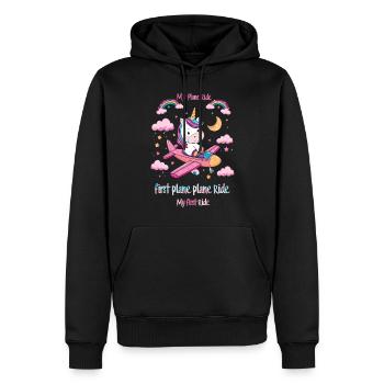 Meine Erste Flugreise Erstes Mal Fliegen - Männer Premium Bio Hoodie - Schwarz - Vorne - Nico (187cm)
