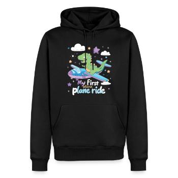 Meine Erste Flugreise Erstes Mal Fliegen - Männer Premium Bio Hoodie - Schwarz - Vorne - Nico (187cm)
