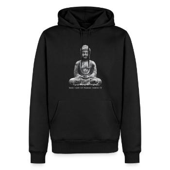 Bouddha Souriez et laissez le karma s’en occuper, méditez - Sweat à capuche Premium bio Homme - noir - Devant - Nico (187cm)