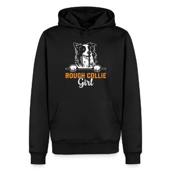 Amateur de chiens Rough Collie - Rough Collie Girl - Sweat à capuche Premium bio Homme - noir - Devant - Nico (187cm)