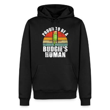 Budgie Gift - Männer Premium Bio Hoodie - Schwarz - Vorne - Nico (187cm)
