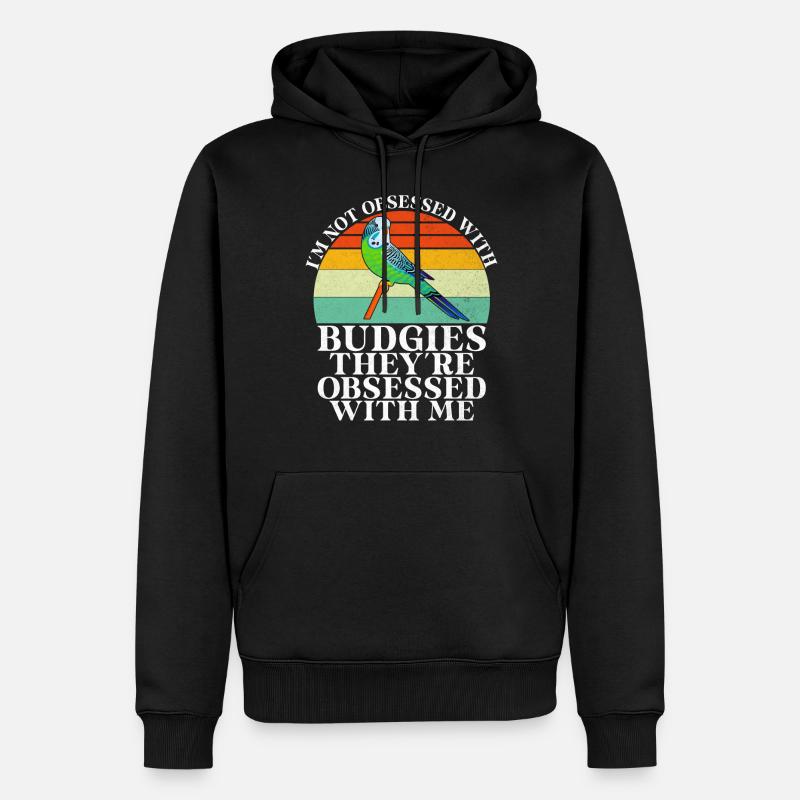 Budgie Gift - Männer Premium Bio Hoodie - Schwarz