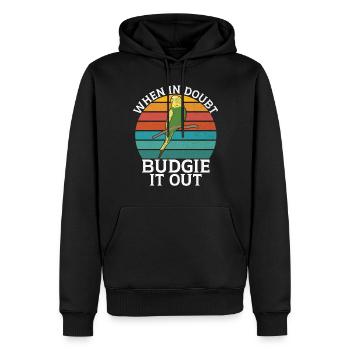 Budgie Gift - Männer Premium Bio Hoodie - Schwarz - Vorne - Nico (187cm)