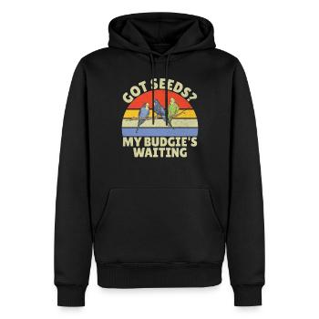 Budgie Gift - Männer Premium Bio Hoodie - Schwarz - Vorne - Nico (187cm)