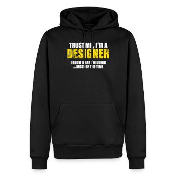 Croyez-moi, je suis designer Fellow cadeau - Sweat à capuche Premium bio Homme - noir - Devant - Nico (187cm)