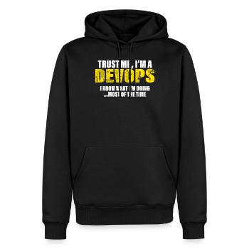 Vertrau Mir Ich Bin Entwickler Kollegen Geschenk - Männer Premium Bio Hoodie - Schwarz - Vorne - Nico (187cm)