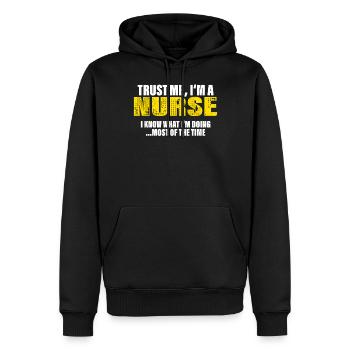 Croyez-moi je suis une infirmière Cadeau - Sweat à capuche Premium bio Homme - noir - Devant - Nico (187cm)