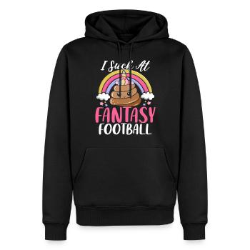 Je suis nul à Fantasy Football Drôle Licorne Football - Sweat à capuche Premium bio Homme - noir - Devant - Nico (187cm)