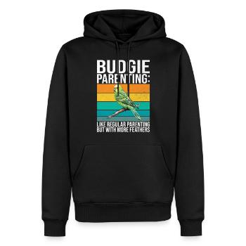 Budgie Gift - Männer Premium Bio Hoodie - Schwarz - Vorne - Nico (187cm)