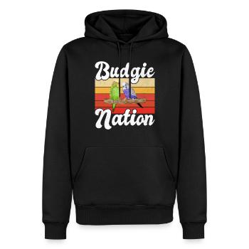 Budgie Gift - Männer Premium Bio Hoodie - Schwarz - Vorne - Nico (187cm)