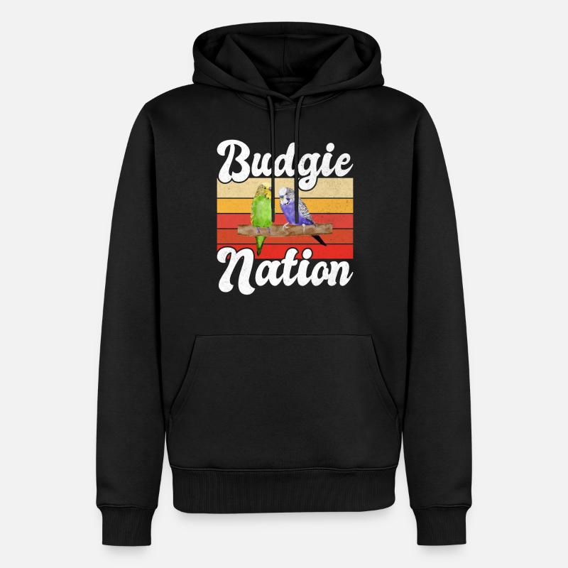 Budgie Gift - Männer Premium Bio Hoodie - Schwarz