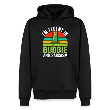 Budgie Gift - Männer Premium Bio Hoodie - Schwarz - Vorne - Nico (187cm)