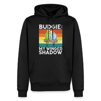 Budgie Gift - Männer Premium Bio Hoodie - Schwarz - Vorne - Nico (187cm)
