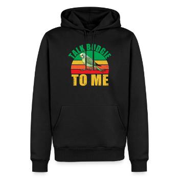 Budgie Gift - Men’s Premium Organic Hoodie - black - Front - Nico (187cm)