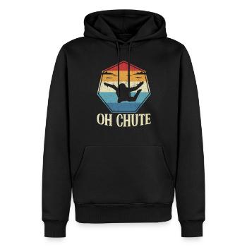 Parachute Fire Camp -Junkie -Parachutist - Men’s Premium Organic Hoodie - black - Front - Nico (187cm)