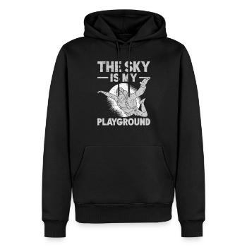 Parachute Fire Camp -Junkie -Parachutist - Men’s Premium Organic Hoodie - black - Front - Nico (187cm)