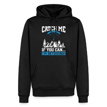 Parachute Fire Camp -Junkie -Parachutist - Men’s Premium Organic Hoodie - black - Front - Nico (187cm)