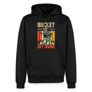 Parachute Fire Camp -Junkie -Parachutist - Men’s Premium Organic Hoodie - black - Front - Nico (187cm)