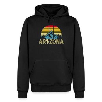 État de l’Arizona, Sedona, Phoenix, Grand Canyon, Arizona - Sweat à capuche Premium bio Homme - noir - Devant - Nico (187cm)
