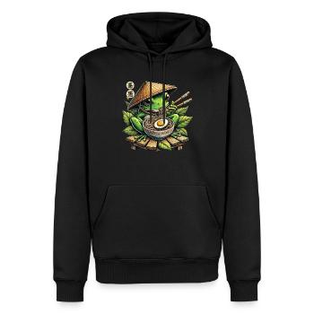 Frosch, Ramen, Japanische Nudeln, Lustiges Kawaii - Männer Premium Bio Hoodie - Schwarz - Vorne - Nico (187cm)