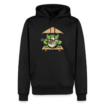 Frosch, Ramen, Japanische Nudeln, Lustiges Kawaii - Männer Premium Bio Hoodie - Schwarz - Vorne - Nico (187cm)