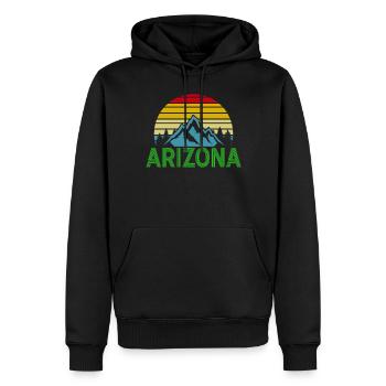 État de l’Arizona, Sedona, Phoenix, Grand Canyon, Arizona - Sweat à capuche Premium bio Homme - noir - Devant - Nico (187cm)