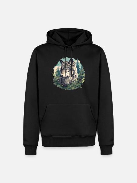 Wolves Wolf - Men’s Premium Organic Hoodie - black