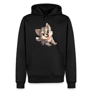 Wölfe Wolf - Männer Premium Bio Hoodie - Schwarz - Vorne - Nico (187cm)