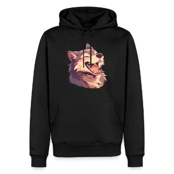 Wölfe Wolf - Männer Premium Bio Hoodie - Schwarz - Vorne - Nico (187cm)