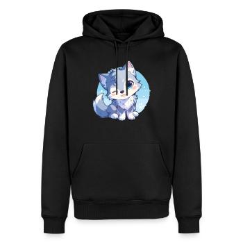 Wölfe Wolf - Männer Premium Bio Hoodie - Schwarz - Vorne - Nico (187cm)
