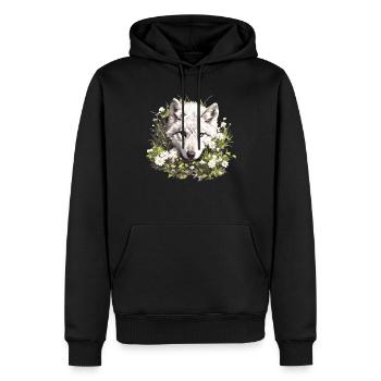 Loups Loup - Sweat à capuche Premium bio Homme - noir - Devant - Nico (187cm)