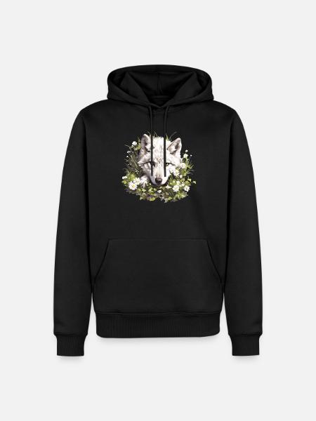 Wolves Wolf - Men’s Premium Organic Hoodie - black