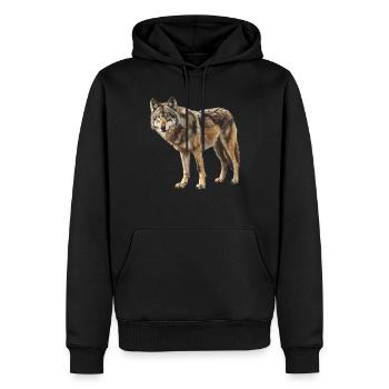 Wolves Wolf - Men’s Premium Organic Hoodie - black - Front - Nico (187cm)