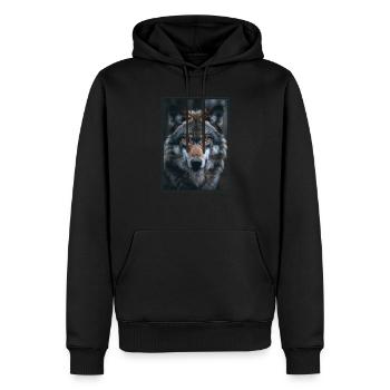 Loups Loup - Sweat à capuche Premium bio Homme - noir - Devant - Nico (187cm)
