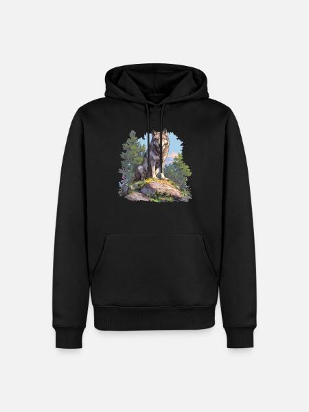 Wolves Wolf - Men’s Premium Organic Hoodie - black