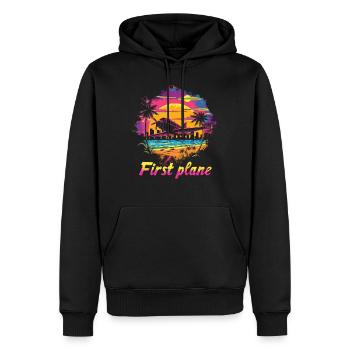 Meine Erste Flugreise Erstes Mal Fliegen - Männer Premium Bio Hoodie - Schwarz - Vorne - Nico (187cm)
