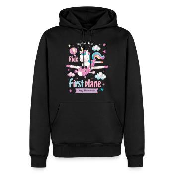 Meine Erste Flugreise Erstes Mal Fliegen - Männer Premium Bio Hoodie - Schwarz - Vorne - Nico (187cm)