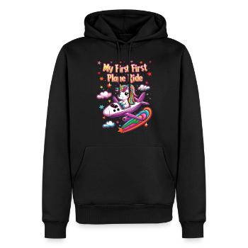 Meine Erste Flugreise Erstes Mal Fliegen - Männer Premium Bio Hoodie - Schwarz - Vorne - Nico (187cm)