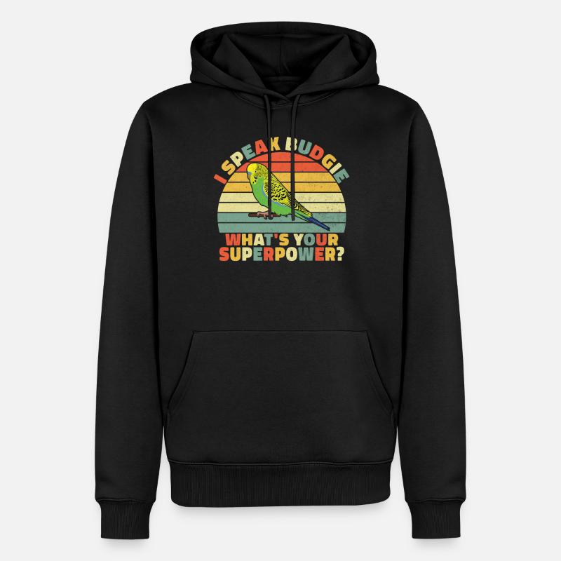 Budgie Gift - Männer Premium Bio Hoodie - Schwarz